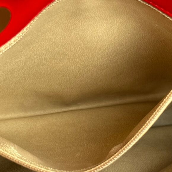 Chanel Red Satin Quilted Chain Shopper Tote Bag - Picture 15 of 16